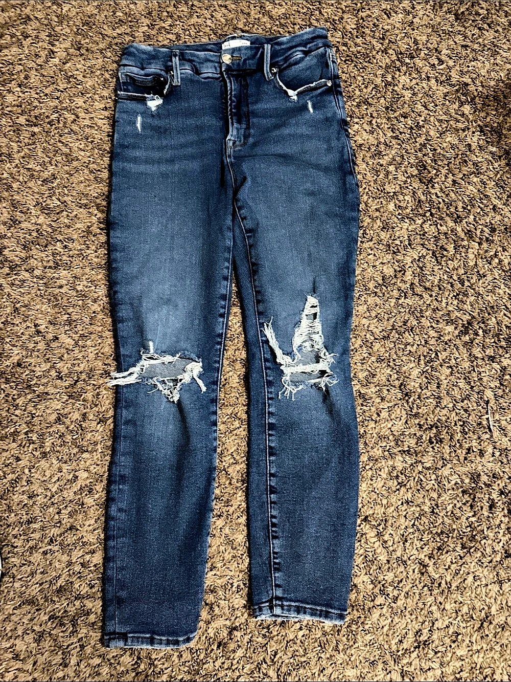 Good American Good Waist Skinny Jeans Blue Waist 27
